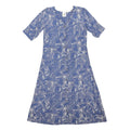 WEIRD FISH Womens Blue & White Floral Day Cotton Blend Midi Dress M Button