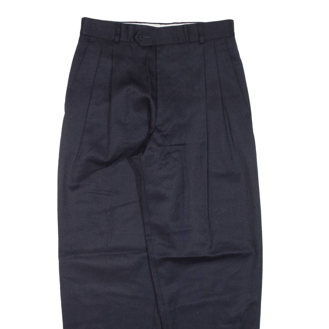 JUNIORS CLUB Pleated Boys Trousers Blue Relaxed Tapered Wool W26 L26