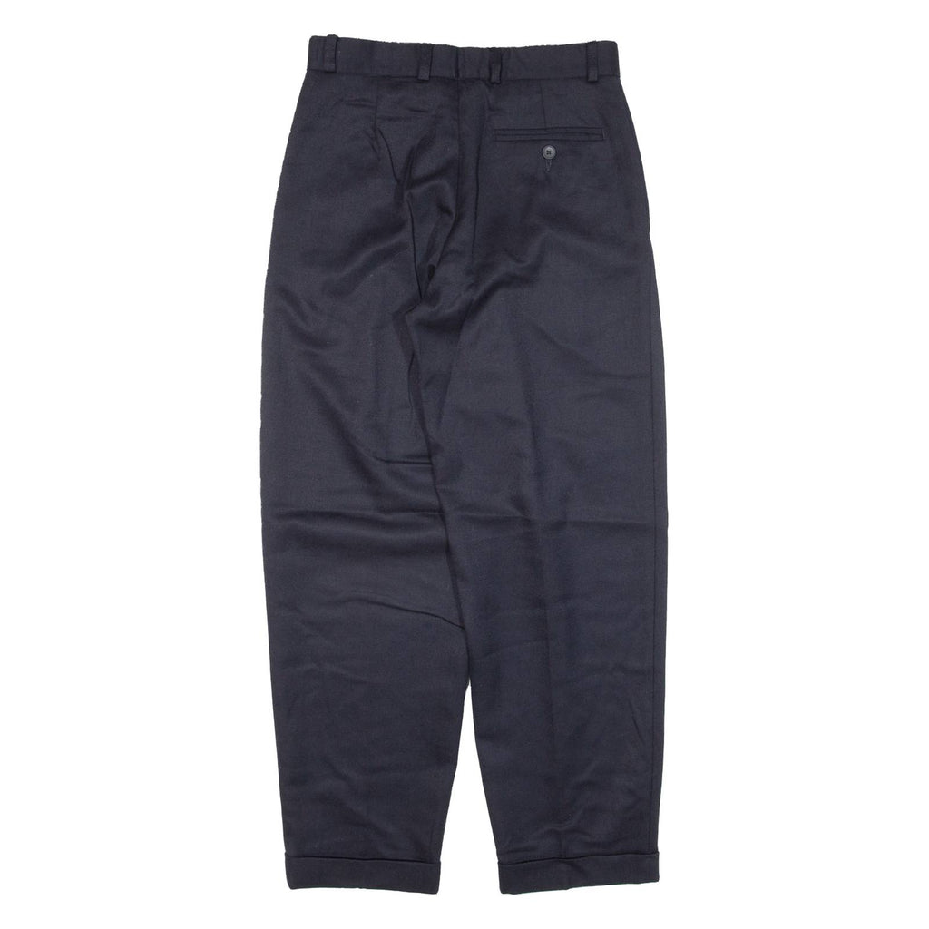 JUNIORS CLUB Pleated Boys Trousers Blue Relaxed Tapered Wool W26 L26