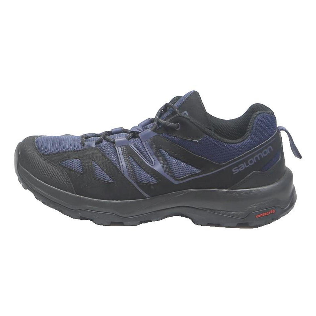 SALOMON Mens Walking Trainers Synthetic Black & Blue UK 7.5 Comfortable Outdoor