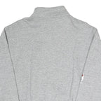 CHAMPION Womens Grey Quarter Zip S Logo Sweatshirt Cotton Blend Pullover