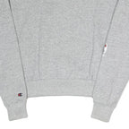 CHAMPION Womens Grey Quarter Zip S Logo Sweatshirt Cotton Blend Pullover