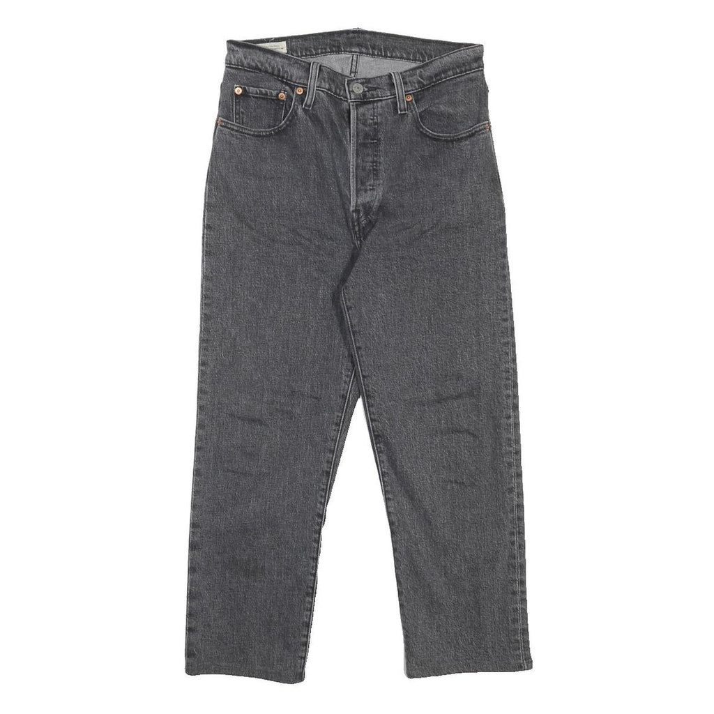 LEVI'S 501 BIG E Womens Jeans Black Regular Straight Denim Raw W28 L23 Vintage
