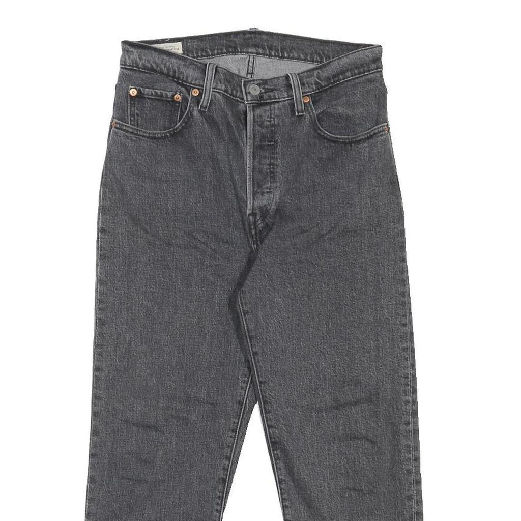 LEVI'S 501 BIG E Womens Jeans Black Regular Straight Denim Raw W28 L23 Vintage