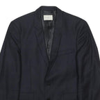 SANDRO Mens Navy Blue Wool Blazer Jacket M Woven Tailored Button Closure