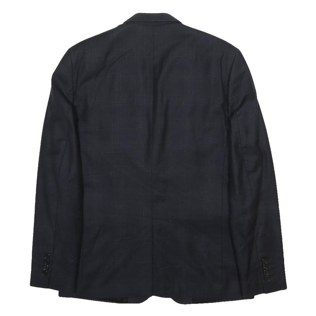 SANDRO Mens Navy Blue Wool Blazer Jacket M Woven Tailored Button Closure