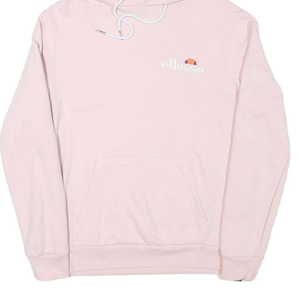 ELLESSE Womens Pink Hoodie UK 10 Cotton Blend Pullover Casual Sportswear