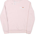 ELLESSE Womens Pink Hoodie UK 10 Cotton Blend Pullover Casual Sportswear