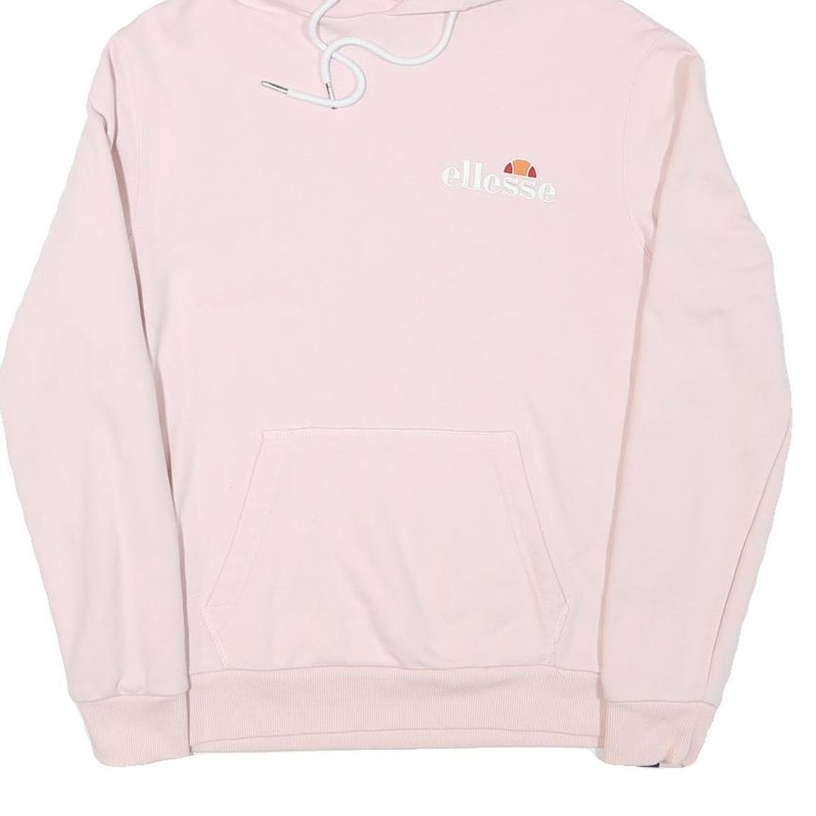 ELLESSE Womens Pink Hoodie UK 10 Cotton Blend Pullover Casual Sportswear