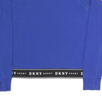 DKNY Womens Blue Crew Neck S Sport Logo Band Sweatshirt Cotton Blend