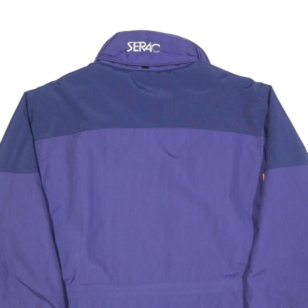 SERAC Mens Purple & Navy Blue Outdoor Jacket S Polyester Blend Zip Coat