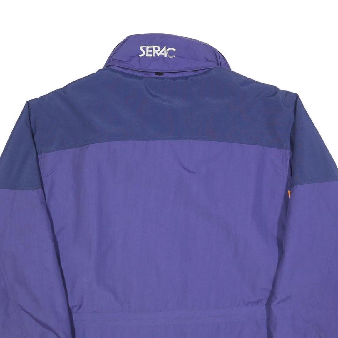 SERAC Mens Purple & Navy Blue Outdoor Jacket S Polyester Blend Zip Coat