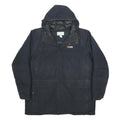 COLUMBIA Mens Black Outdoor Jacket 2XL Polyester Blend Zip Hooded
