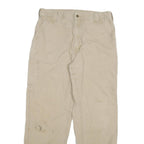 CARHARTT Mens Loose Beige Cotton Blend Workwear Trousers W38 L34 Utility Pocket