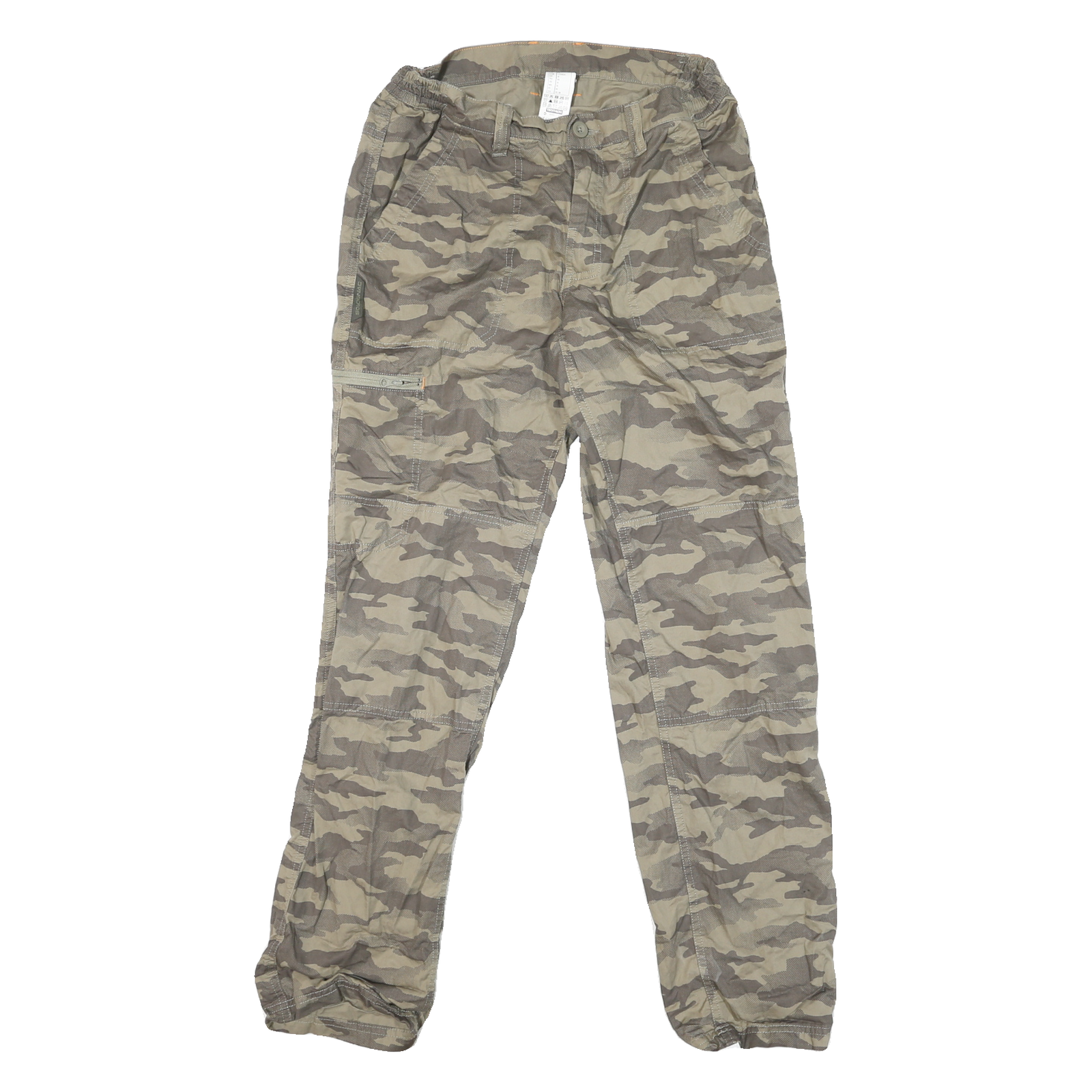 Mens Cotton Blend Classic Camouflage Trousers W30 L31 Zip Closure Casual