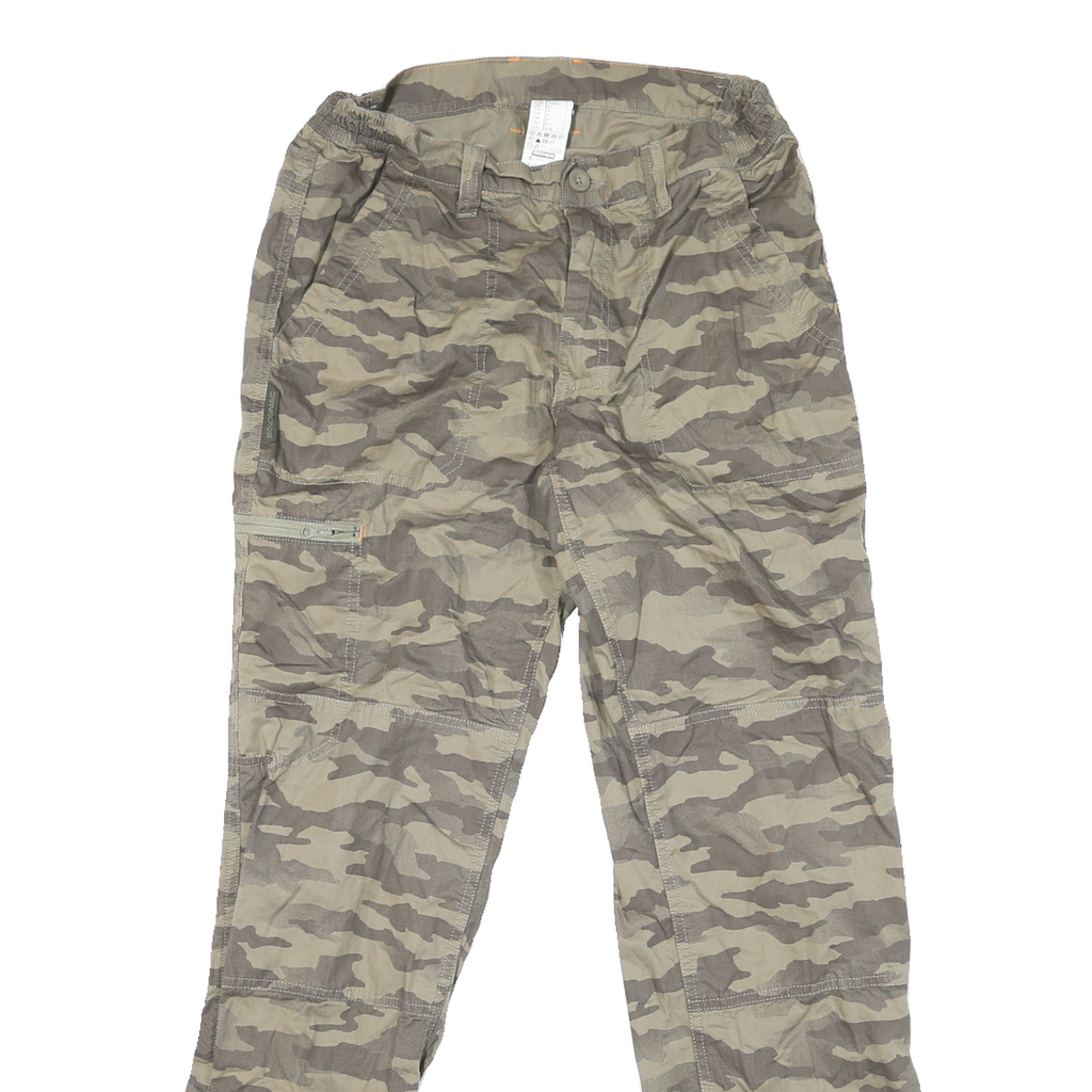 Mens Cotton Blend Classic Camouflage Trousers W30 L31 Zip Closure Casual