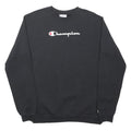 CHAMPION Boys Black Crew Neck XL Cotton Sweatshirt Logo Print Pullover