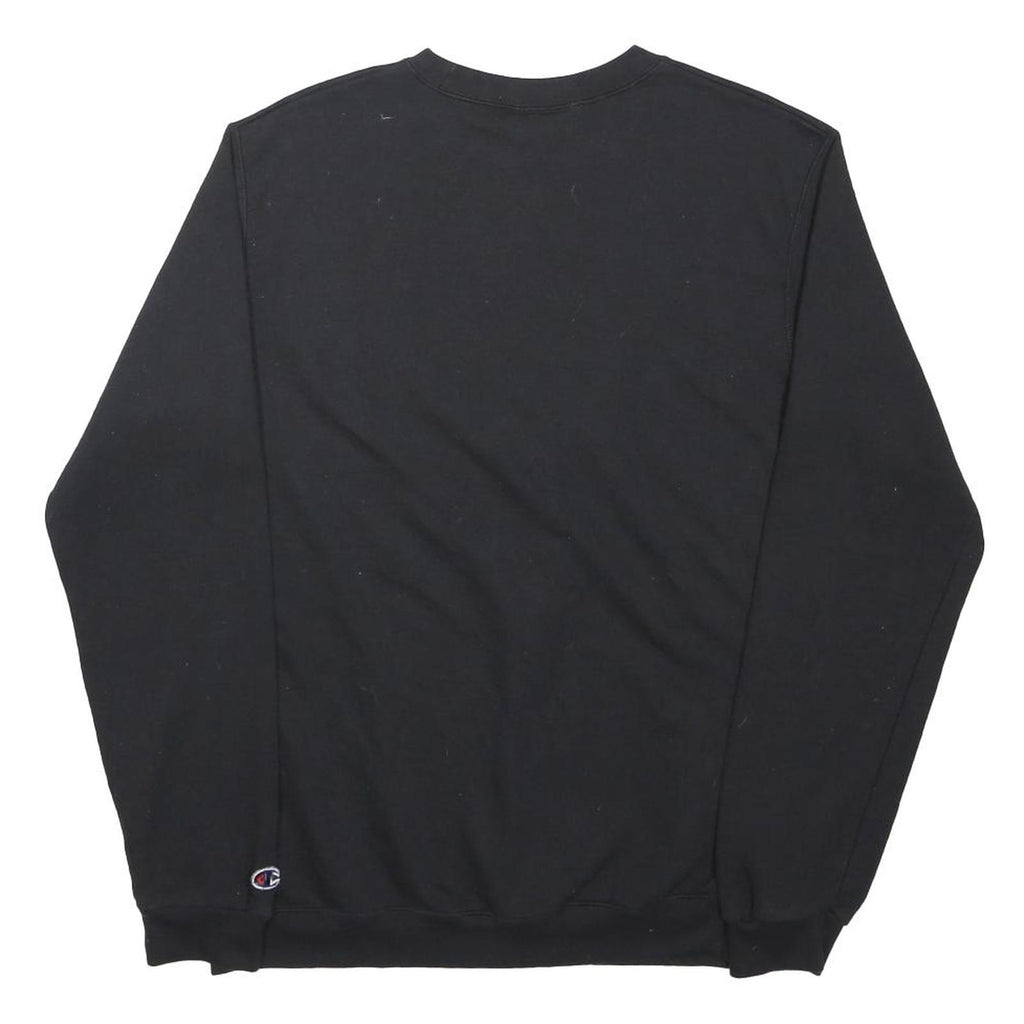 CHAMPION Boys Black Crew Neck XL Cotton Sweatshirt Logo Print Pullover