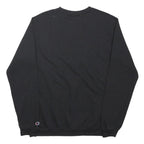 CHAMPION Boys Black Crew Neck XL Cotton Sweatshirt Logo Print Pullover
