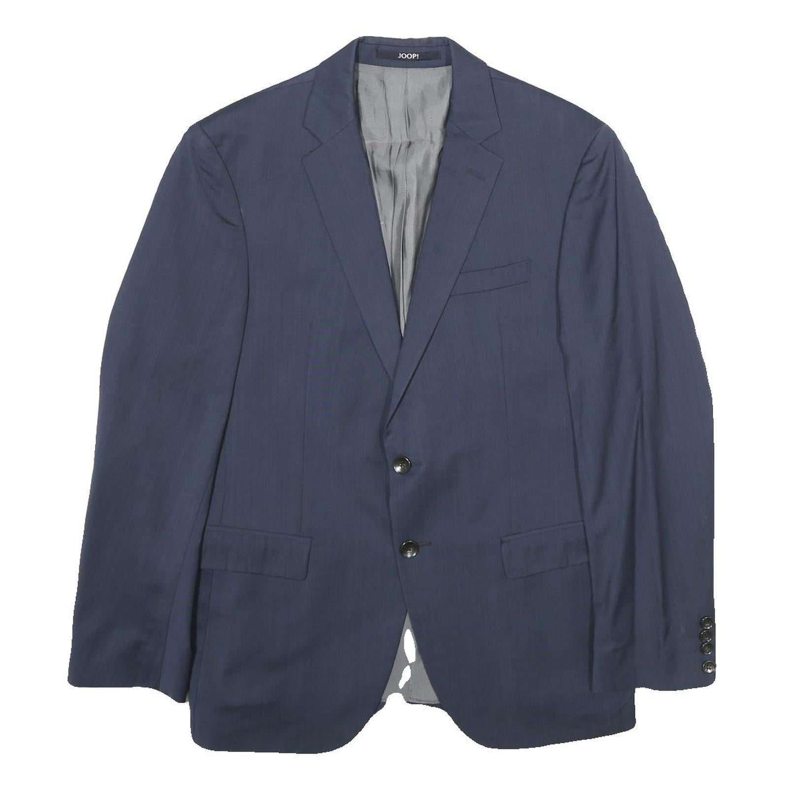 JOOP! Mens Blue Wool Blend Button Jacket M Classic Plain Formal Smart