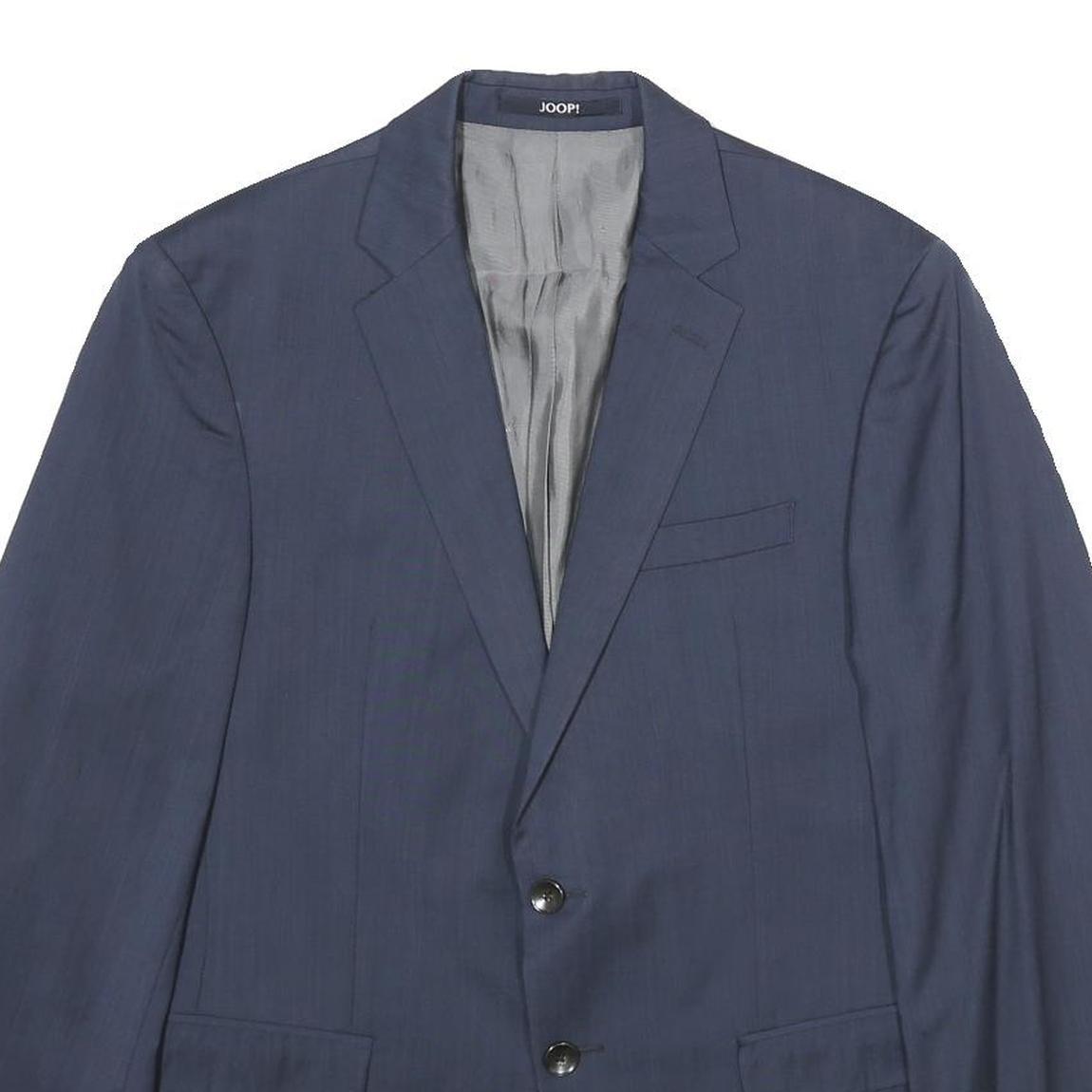 JOOP! Mens Blue Wool Blend Button Jacket M Classic Plain Formal Smart