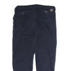 CARHARTT Mens Cotton Navy Regular Straight Trousers W40 L32 Zip Closure Durable