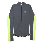 Mens Grey & Yellow Performance Jacket M Polyester Blend Zip Activewear Ktec