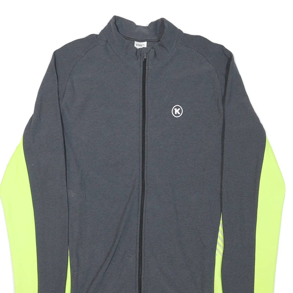 Mens Grey & Yellow Performance Jacket M Polyester Blend Zip Activewear Ktec