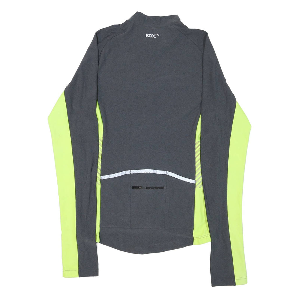 Mens Grey & Yellow Performance Jacket M Polyester Blend Zip Activewear Ktec