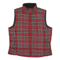 CHAPS Womens Red & Green Tartan Quilted Jacket XL Polyester Zip Classic