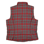 CHAPS Womens Red & Green Tartan Quilted Jacket XL Polyester Zip Classic