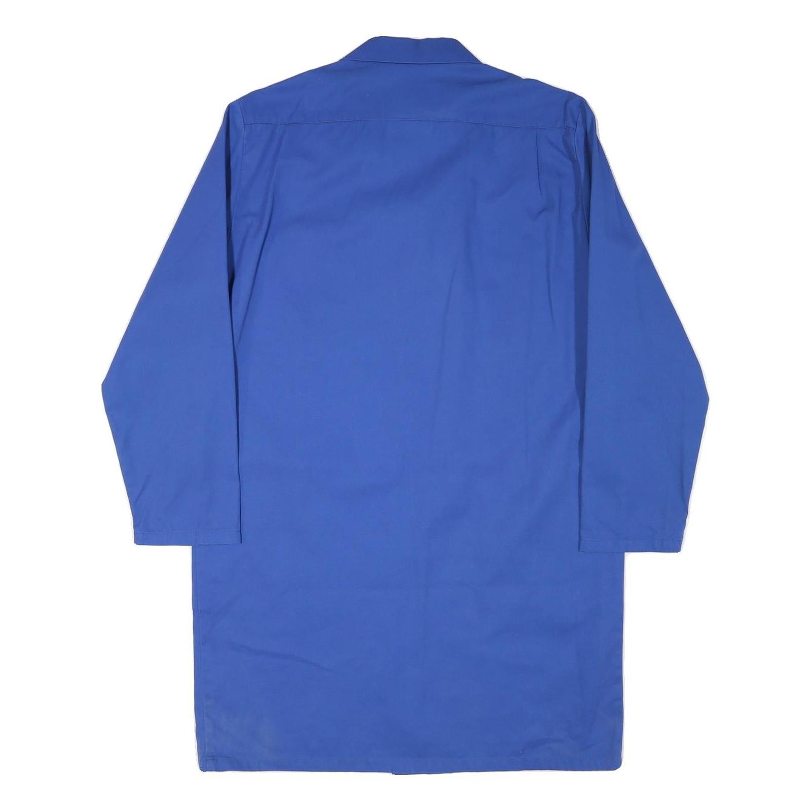 MARSUM Mens Blue Workwear Jacket L Cotton Blend Button Closure Plain Classic