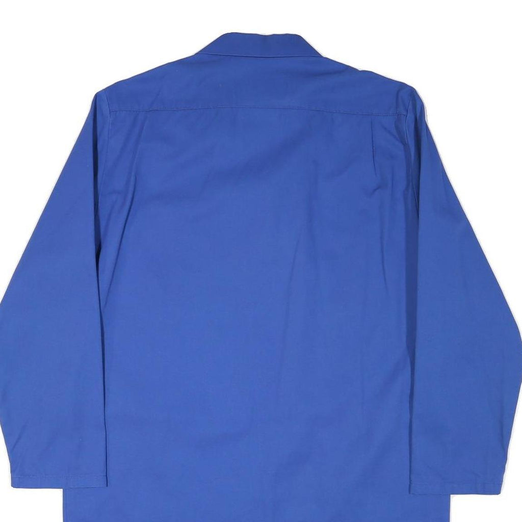 MARSUM Mens Blue Workwear Jacket L Cotton Blend Button Closure Plain Classic