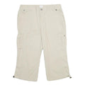 Womens Beige Cargo Shorts UK 16 W34 Cotton Blend Casual Utility Summer