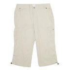 Womens Beige Cargo Shorts UK 16 W34 Cotton Blend Casual Utility Summer