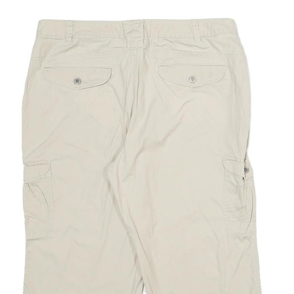 Womens Beige Cargo Shorts UK 16 W34 Cotton Blend Casual Utility Summer
