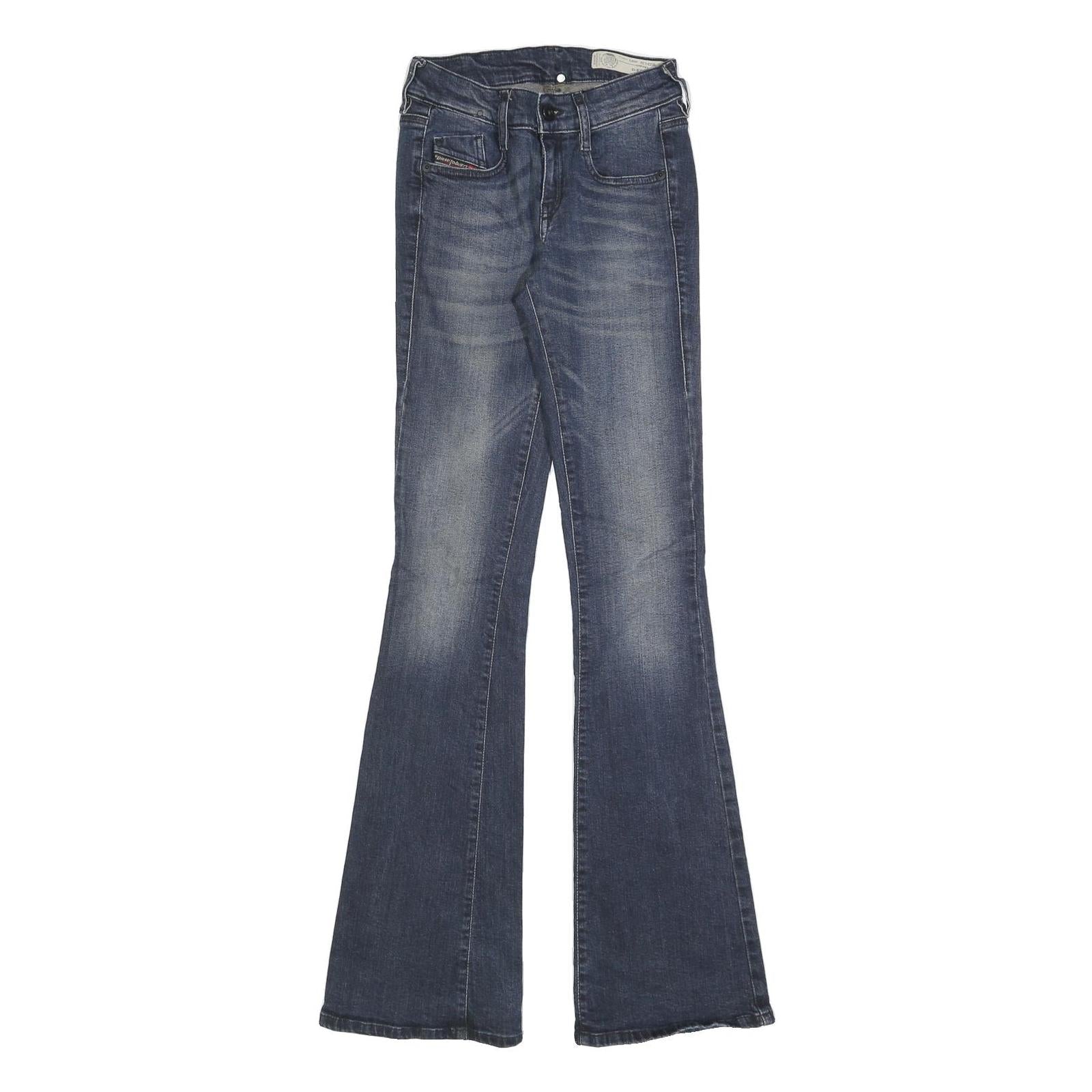 DIESEL Womens Blue Slim Flared Denim Medium Woven W23 L32 Stylish Jeans