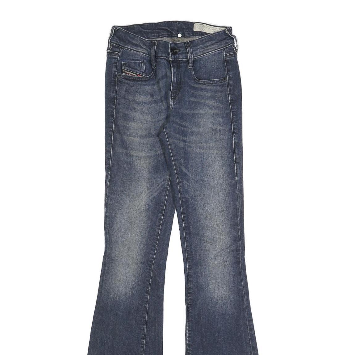 DIESEL Womens Blue Slim Flared Denim Medium Woven W23 L32 Stylish Jeans