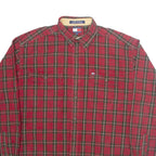 TOMMY HILFIGER Mens Shirt Red Check Long Sleeve L