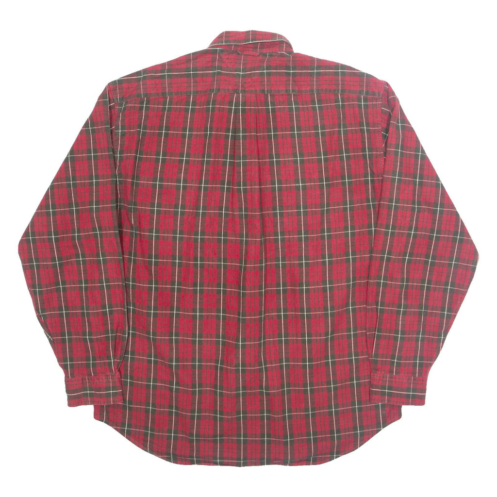 TOMMY HILFIGER Mens Shirt Red Check Long Sleeve L