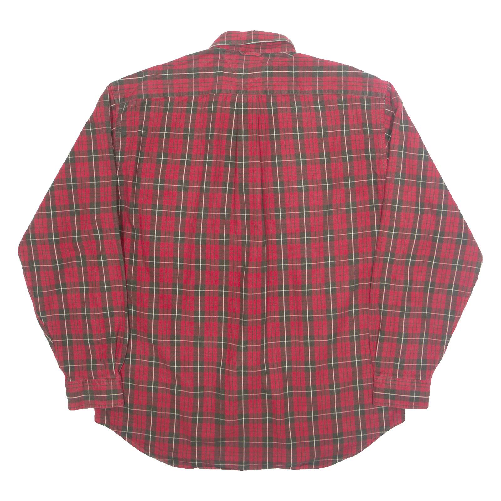 TOMMY HILFIGER Mens Shirt Red Check Long Sleeve L