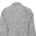 PRESTIGE Womens Grey Wool Blend Button Jacket UK 12 Check Classic Tailored