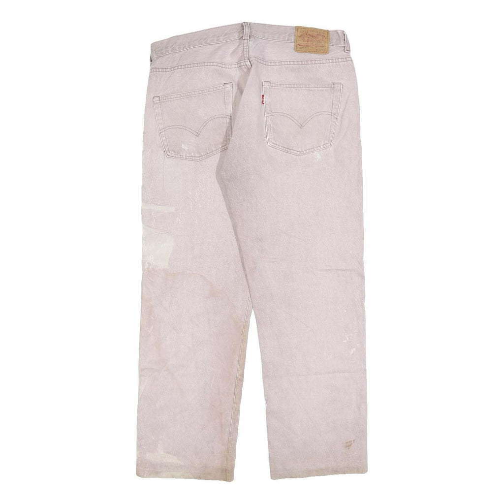 LEVI'S 501 Mens Grey Regular Fit Straight Denim Cotton Blend Jeans W34 L28 Light