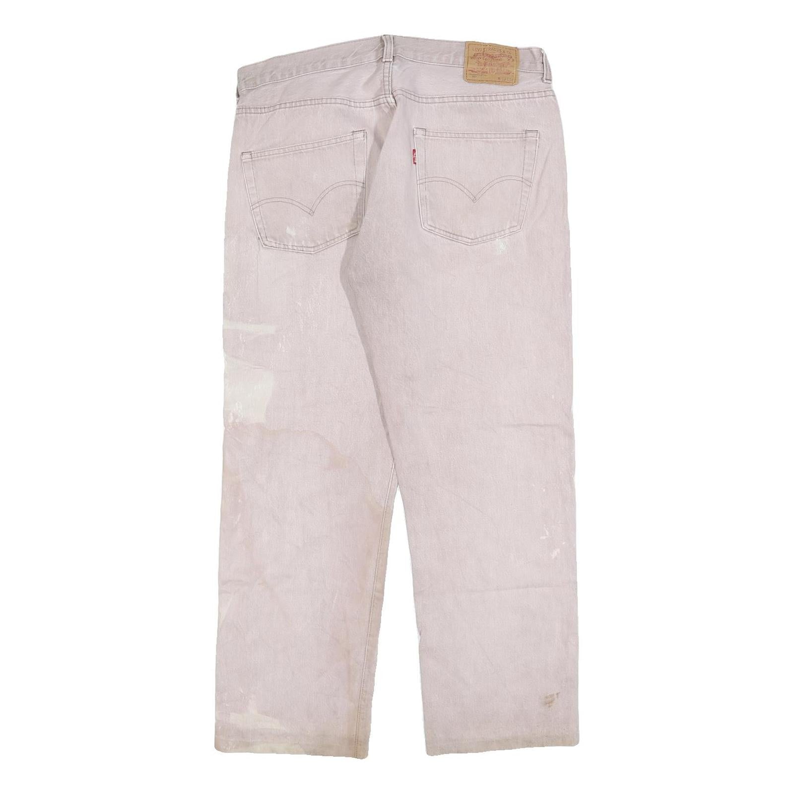 LEVI'S 501 Mens Grey Regular Fit Straight Denim Cotton Blend Jeans W34 L28 Light