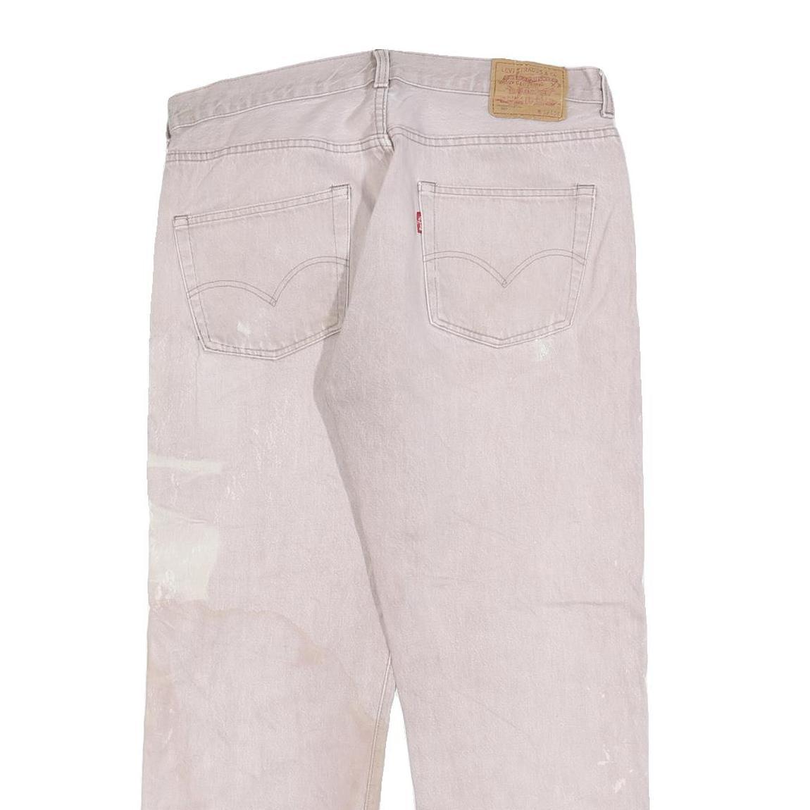 LEVI'S 501 Mens Grey Regular Fit Straight Denim Cotton Blend Jeans W34 L28 Light