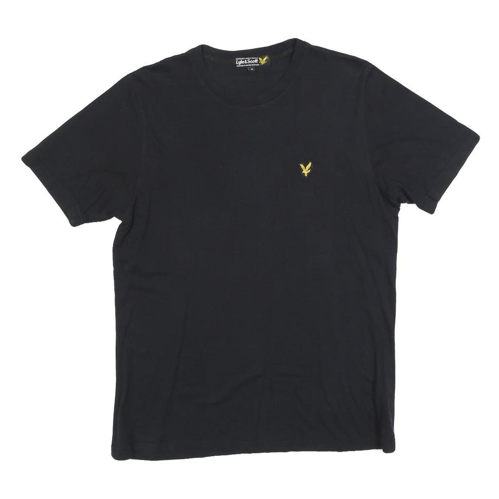 LYLE & SCOTT Mens Black Classic T-Shirt M Short Sleeve Crew Neck Cotton Blend