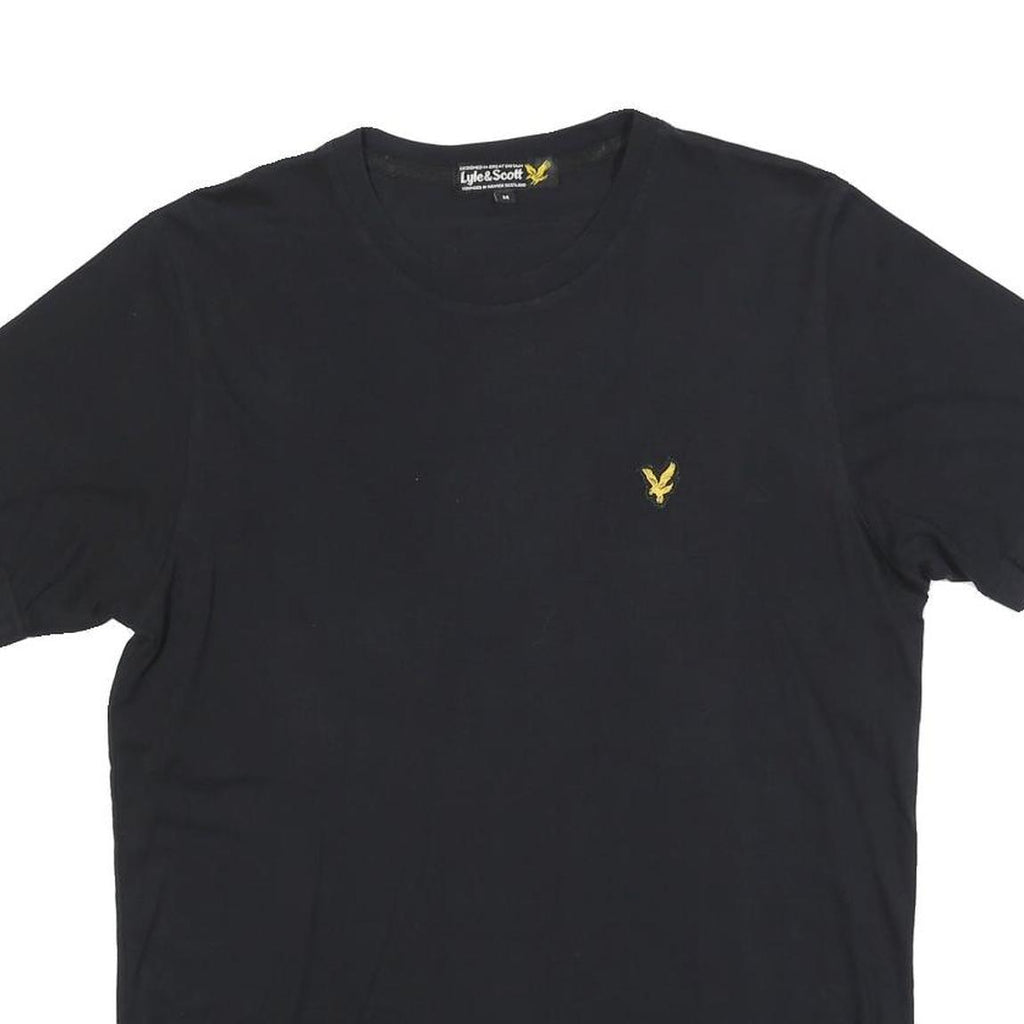 LYLE & SCOTT Mens Black Classic T-Shirt M Short Sleeve Crew Neck Cotton Blend