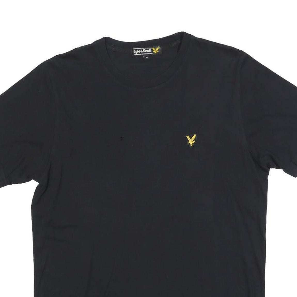 LYLE & SCOTT Mens Black Classic T-Shirt M Short Sleeve Crew Neck Cotton Blend