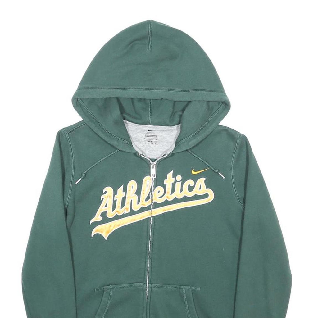 NIKE Womens Green Athletics Zip Up Hoodie M Cotton Blend Casual Sportswear