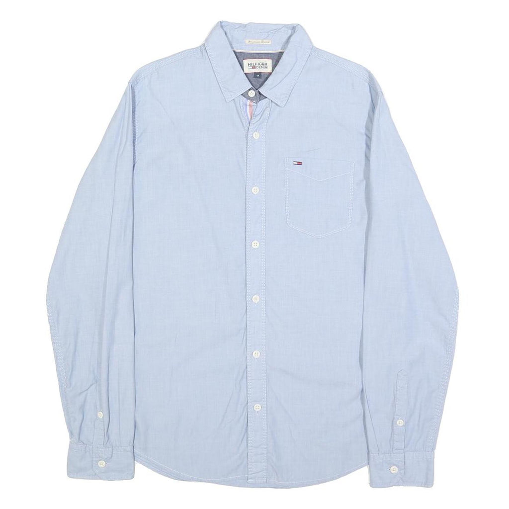 HILFIGER DENIM Mens Blue Shirt M Cotton Long Sleeve Button Casual Smart